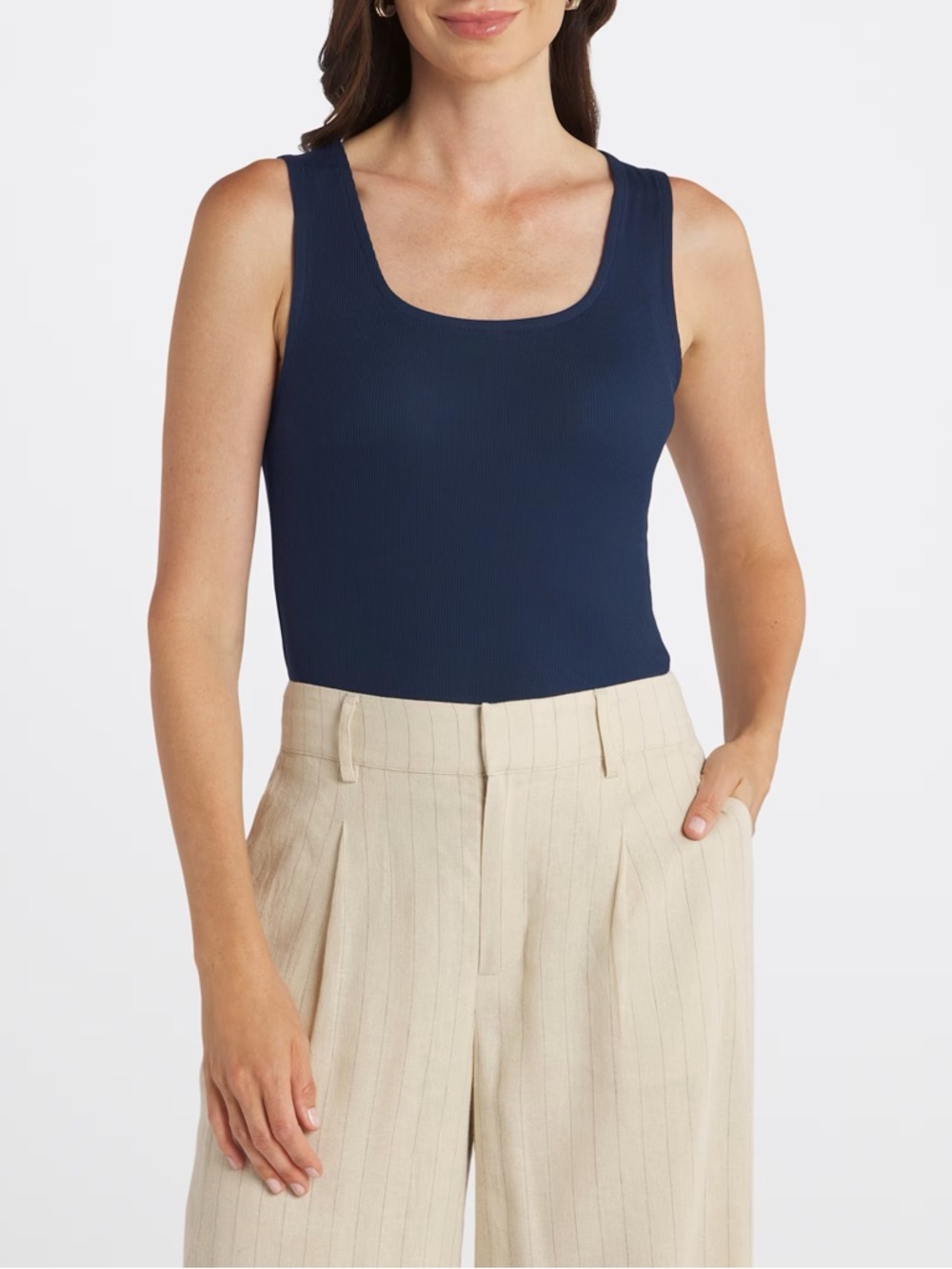 41 Hawthorn Kyle Square Neck Modal Fitted Rib Tank - M